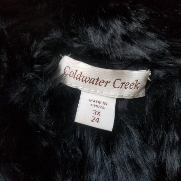 Coldwater Creek Black reversible fur lined vest - Picture 2 of 6